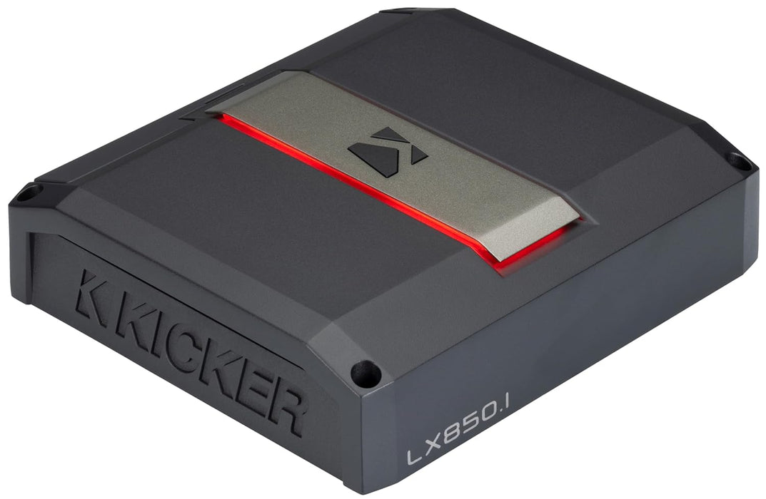 51LX8501 KICKER LX-Series 850.1 Premium Mono Class D Car Audio Subwoofer Amplifier 850W RMS 1 Ohm Stable