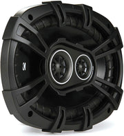Four KICKER 43DSC69304 6x9 3-way car speakers