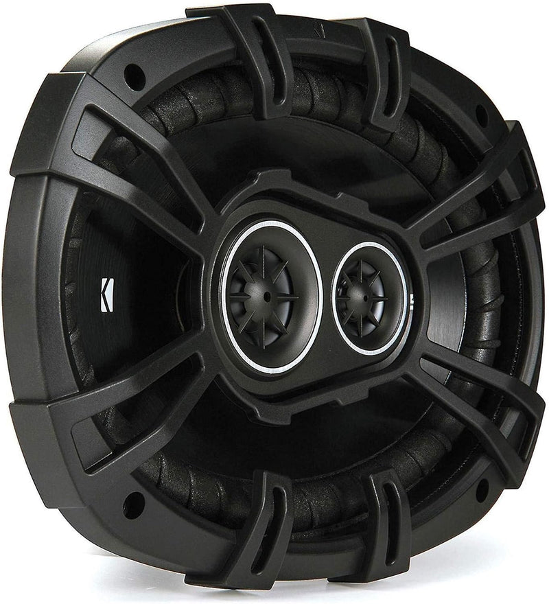 Four KICKER 43DSC69304 6x9 3-way car speakers