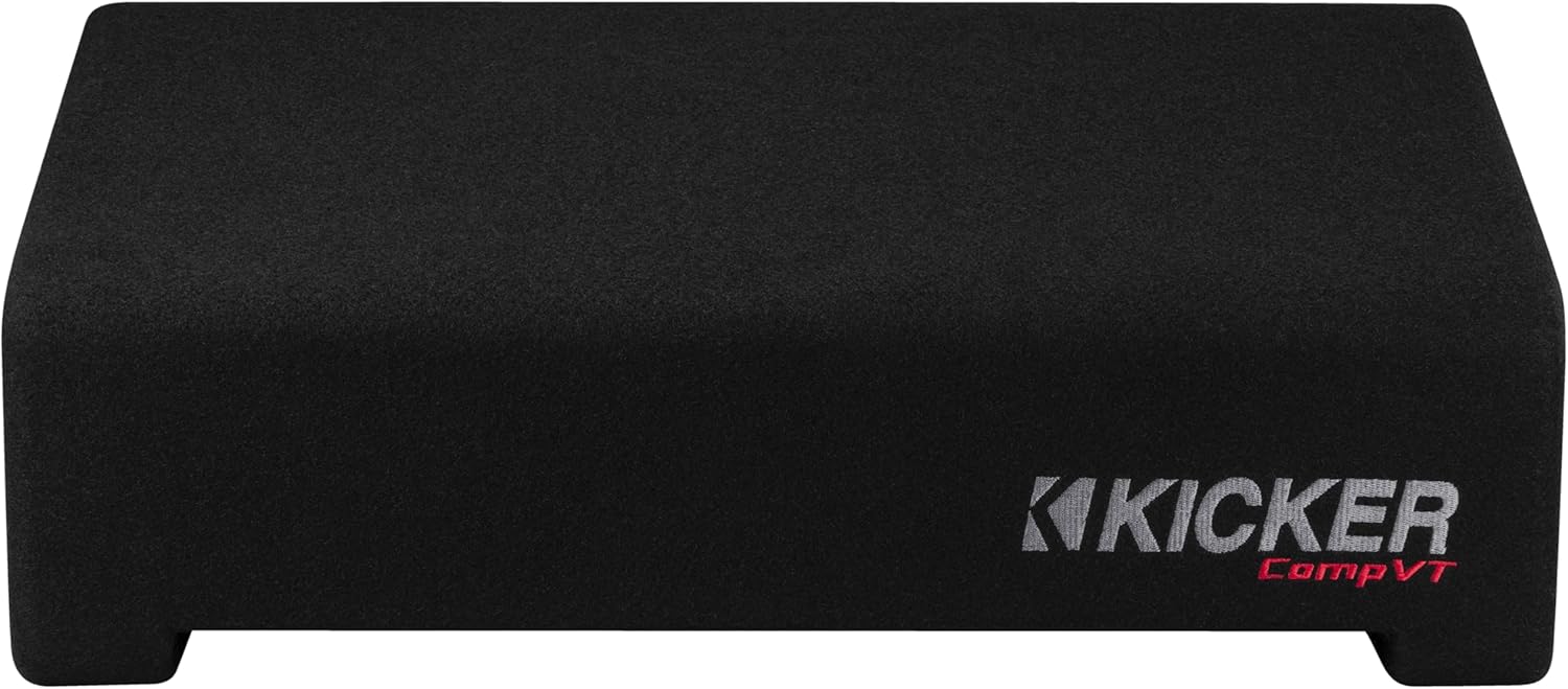 52CVTDF102 KICKER 10" CompVT Subwoofer Single Loaded Down Firing Enclosure 350W RMS 2 Ohm