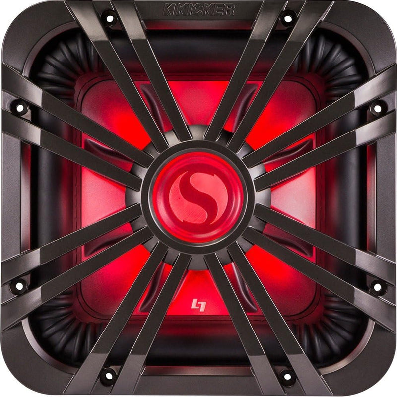 11L712GLC KICKER 12" Charcoal Grille w/LEDs for Square L7 Solo-Baric Subwoofer Sub