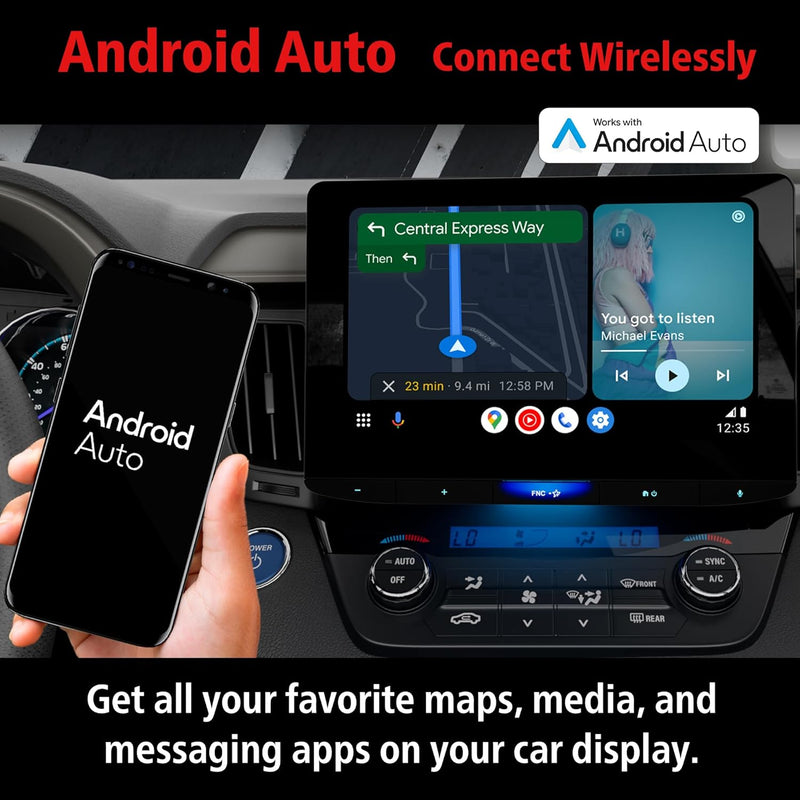 KW-Z1001W JVC 10.1" Floating Touchscreen HD Display Hi-Res Audio Digital Multimedia Receiver Single-Din Head Unit with Wireless CarPlay and Wireless Android Auto, HDMI, AM/FM, Bluetooth, USB-C, iDatalink Maestro, SiriusXM Ready, Car Radio