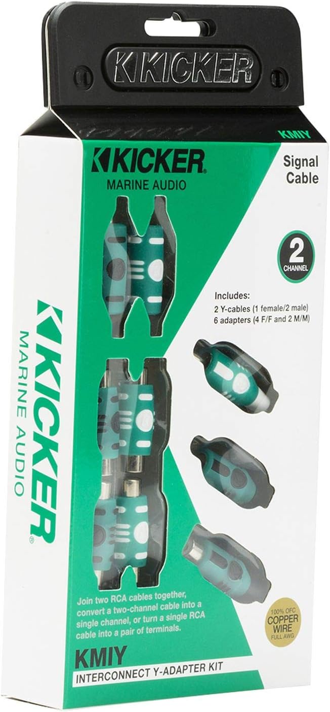 47KMIY KICKER Marine RCA Y-Adapter kit, male and female (Pair)