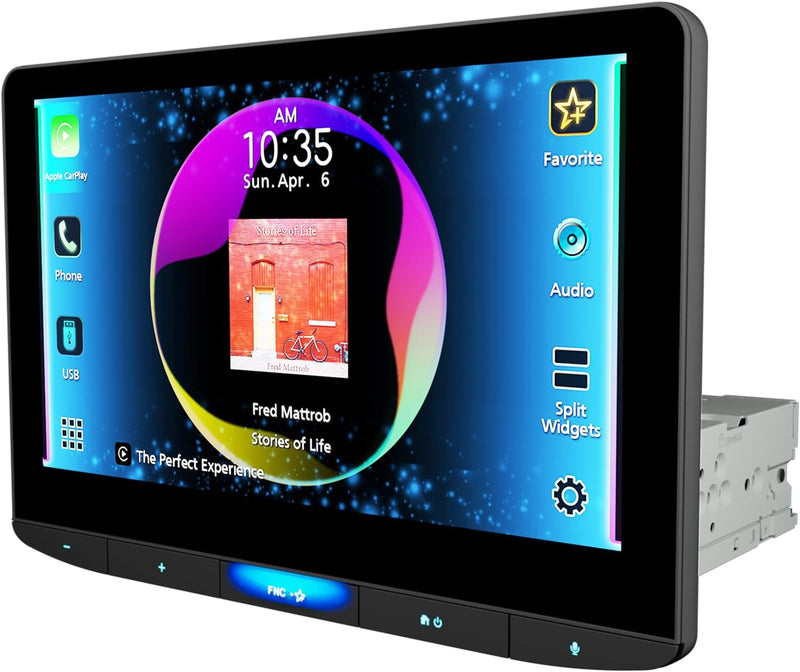 KW-Z1001W JVC 10.1" Floating Touchscreen HD Display Hi-Res Audio Digital Multimedia Receiver Single-Din Head Unit with Wireless CarPlay and Wireless Android Auto, HDMI, AM/FM, Bluetooth, USB-C, iDatalink Maestro, SiriusXM Ready, Car Radio