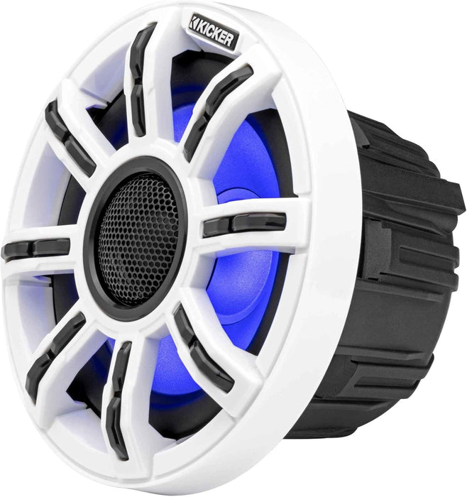 51MSC65 KICKER Premium 6.5" Marine Coaxial 2-Way Waterproof Speakers w/LED's MSC65 100W RMS 4 Ohm (Pair)