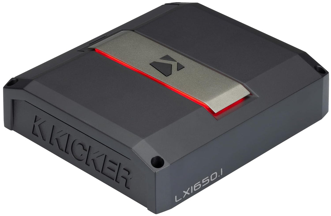 51LX16501 KICKER LX-Series 1650.1 Premium Mono Class D Car Audio Subwoofer Amplifier 1650W RMS 1 Ohm Stable