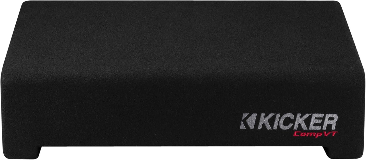 52CVTDF122 KICKER 12" CompVT Subwoofer Single Loaded Down Firing Enclosure 400W RMS 2 Ohm