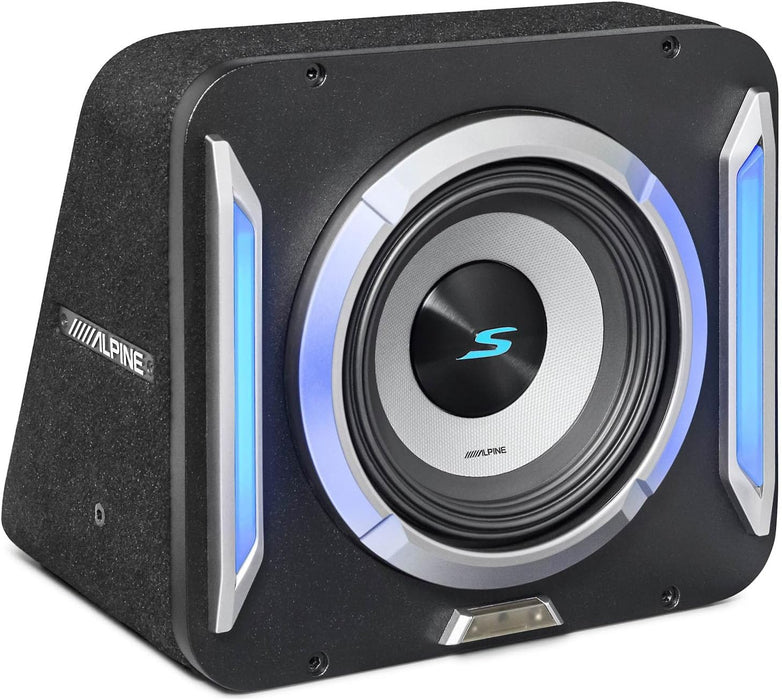 S2-SB12 Alpine Halo PrismaLink S-Series 12" Subwoofer Sub Single Loaded Wedge Enclosure w/RGB LED Lighting 600W RMS 2 Ohm