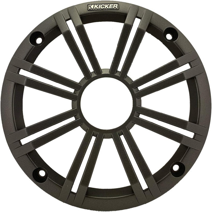 KICKER KM 6.5" Marine Waterproof RGB LED Coaxial Boat Speakers Pair 65W RMS 4 Ohm with Charcoal Grilles | 45BKM614L (2 Pack)