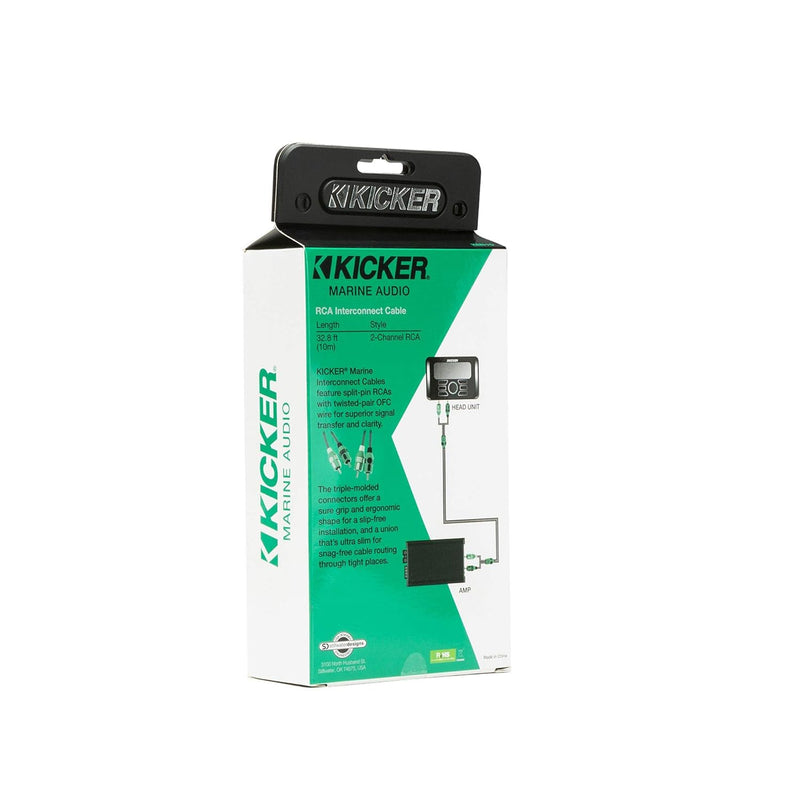 47KMI10 KICKER Marine 2-Channel RCA Interconnects, 10.0 Meter