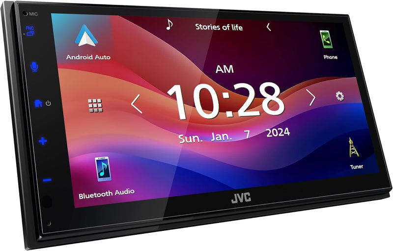 KW-M695BW JVC Digital Multimedia Receiver 6.8” Double-Din Touchscreen Head Unit with Wireless CarPlay and Android Auto, AM/FM, Bluetooth, iDatalink Maestro, SiriusXM Ready, USB Port, Car Radio