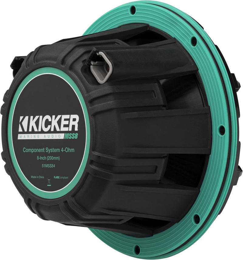 51MSS8 KICKER Premium 8" Marine Component 2-Way Waterproof Speakers w/LED's MSS8 200W RMS 4 Ohm (Pair)