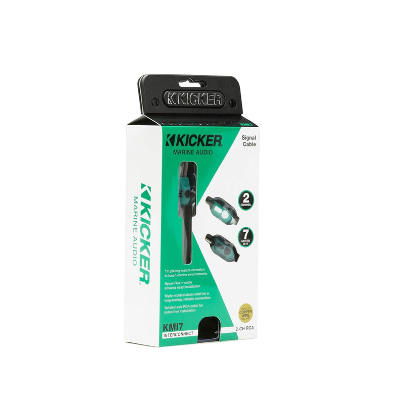47KMI7 KICKER Marine 2-Channel RCA Interconnects, 7.0 Meter