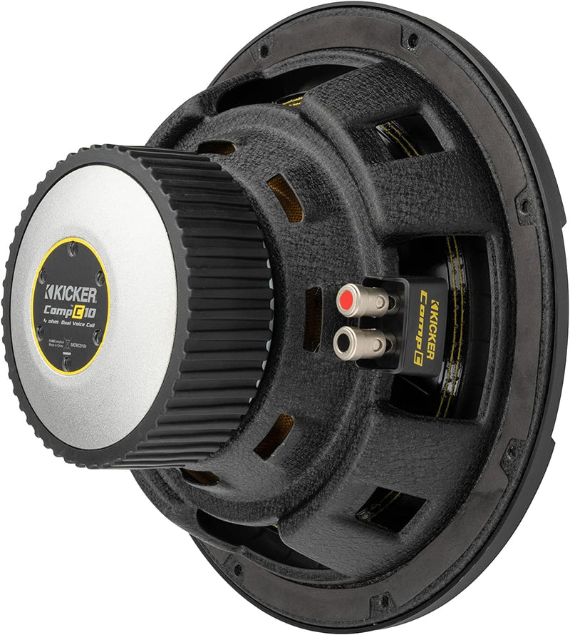 50TCWC104 KICKER 10" CompC Subwoofer Single Loaded Enclosure Ported 250W RMS 4 Ohm