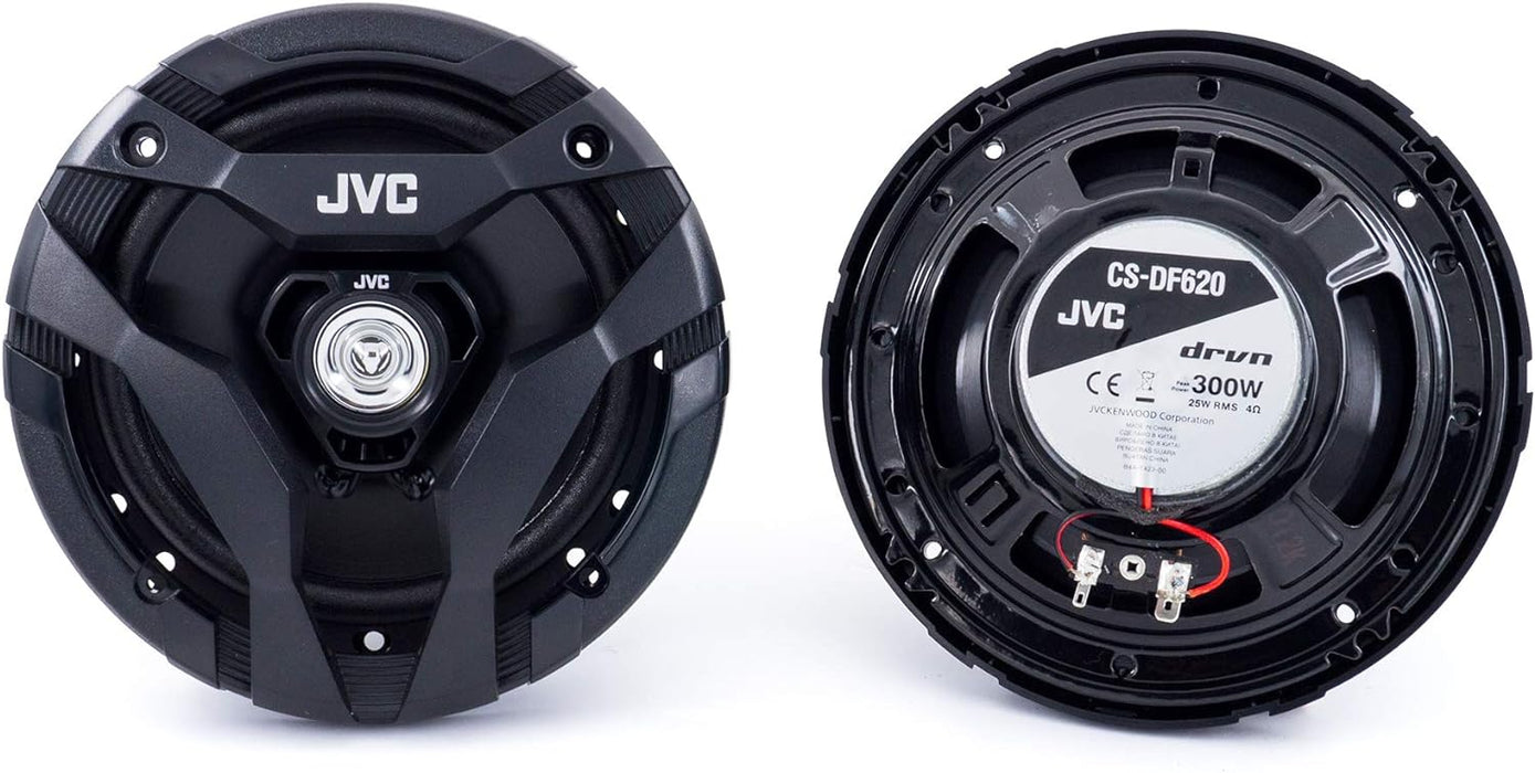 CS-DF620 JVC DRVN DF Series 6.5" 6 1/2 Inch Coaxial 2 Way Speakers Factory Replacement 25W RMS 4 Ohm Car Audio (Pair)