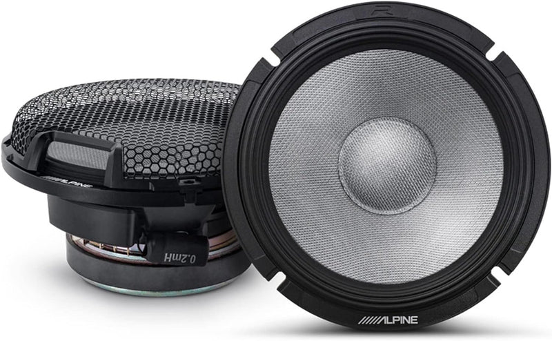 R2-S65C Alpine R-Series 6.5" High-Resolution 2-Way Component Speaker Set w/ 1" Tweeters 100W RMS Car Audio 4 Ohm (Pair)