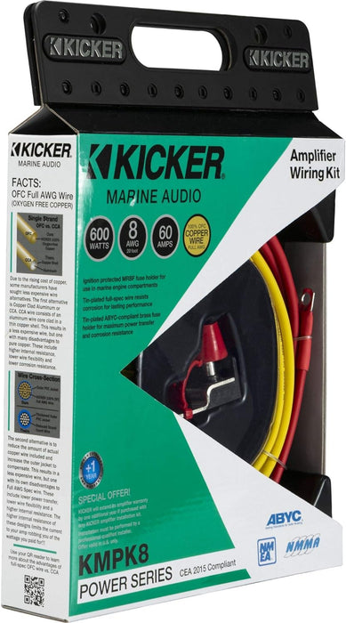 47KMPK8 KICKER Marine 8 Gauge 8 AWG Amplifier Amp Installation Power Wire Kit 8GA