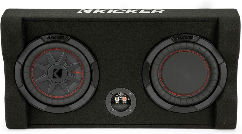 48TRTP82 KICKER 8" CompRT Subwoofer Single Loaded Down Firing Enclosure 300W RMS 2 Ohm