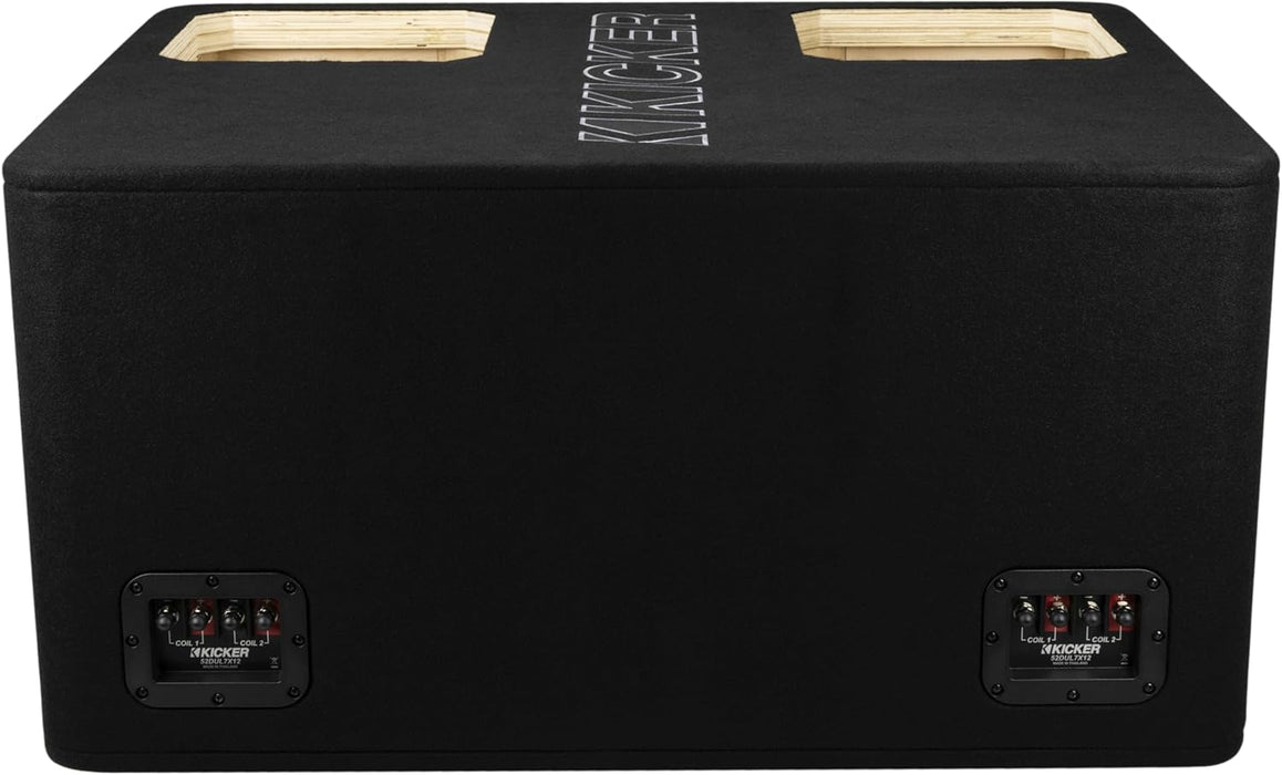 49DUL7X12 KICKER Solo-X 12" L7X Dual Subwoofer Unloaded Enclosure Ported Box