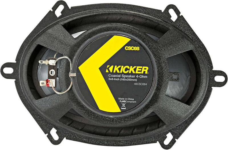 KICKER 46CSC684 CS Series 6x8" Coaxial Car Speakers  – 4 Speakers / 2 Pairs