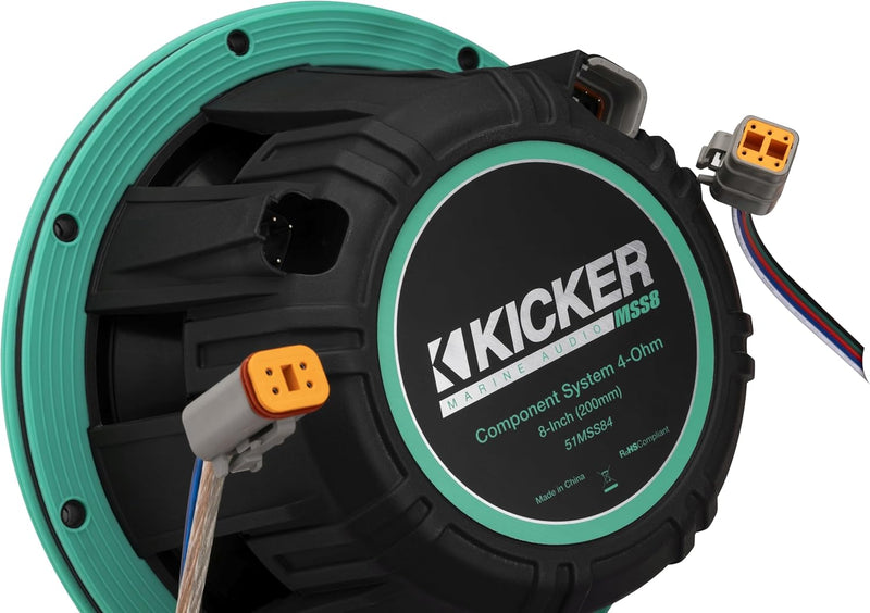 51MSS8 KICKER Premium 8" Marine Component 2-Way Waterproof Speakers w/LED's MSS8 200W RMS 4 Ohm (Pair)