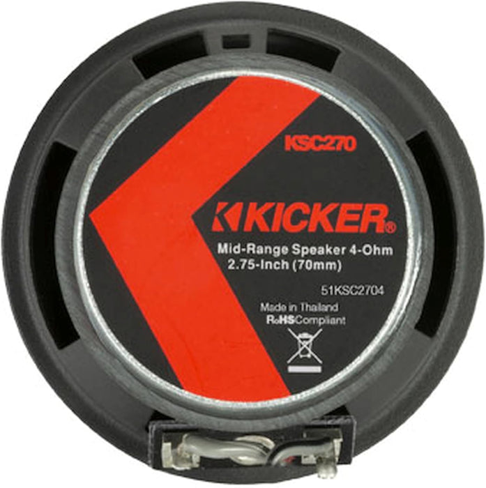51KSC2704C KICKER KS Series 2.75" Center Channel Mid Range Mid/Tweeter Speaker 50W RMS 4 Ohm Car Audio (Single)