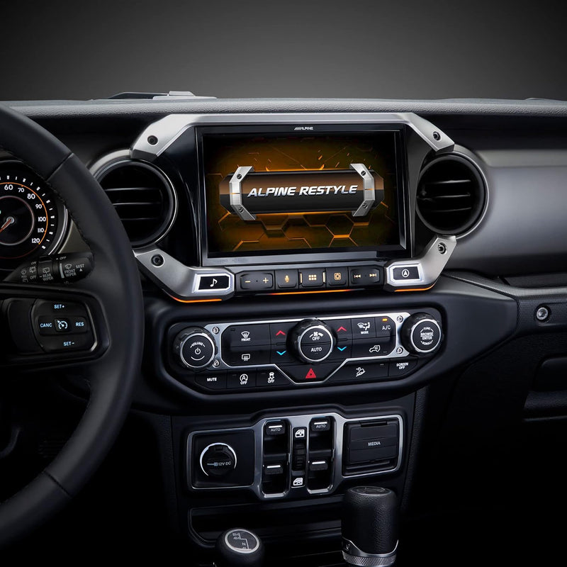 i509-WRA-JL Alpine 9" HD Digital Multimedia Receiver Touchscreen Hi-Res Audio Head Unit for Jeep Wrangler JL 2018-2023, Gladiator JT 2020-2023