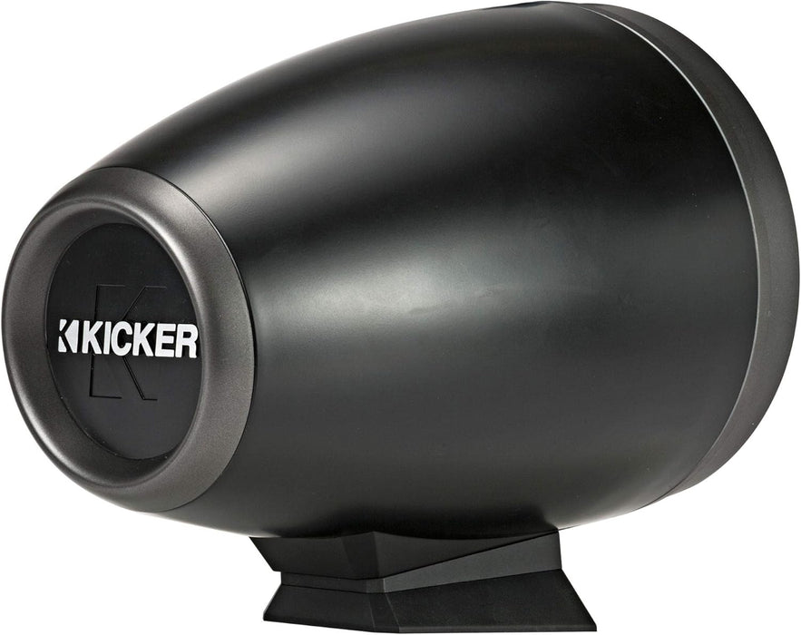 46KMFC65 KICKER KM Series 6.5" Black Marine LED Lighted Coaxial Speakers+Surface Flat Mount Pods 4 Ohm (Pair)