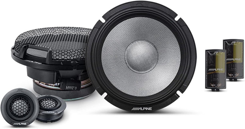 R2-S65C Alpine R-Series 6.5" High-Resolution 2-Way Component Speaker Set w/ 1" Tweeters 100W RMS Car Audio 4 Ohm (Pair)
