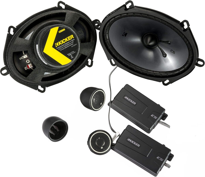 46CSS684 KICKER CS Series 6x8" Inch Component Speakers 3/4" Inch Tweeters 75W RMS Car Audio 4 Ohm (Pair)