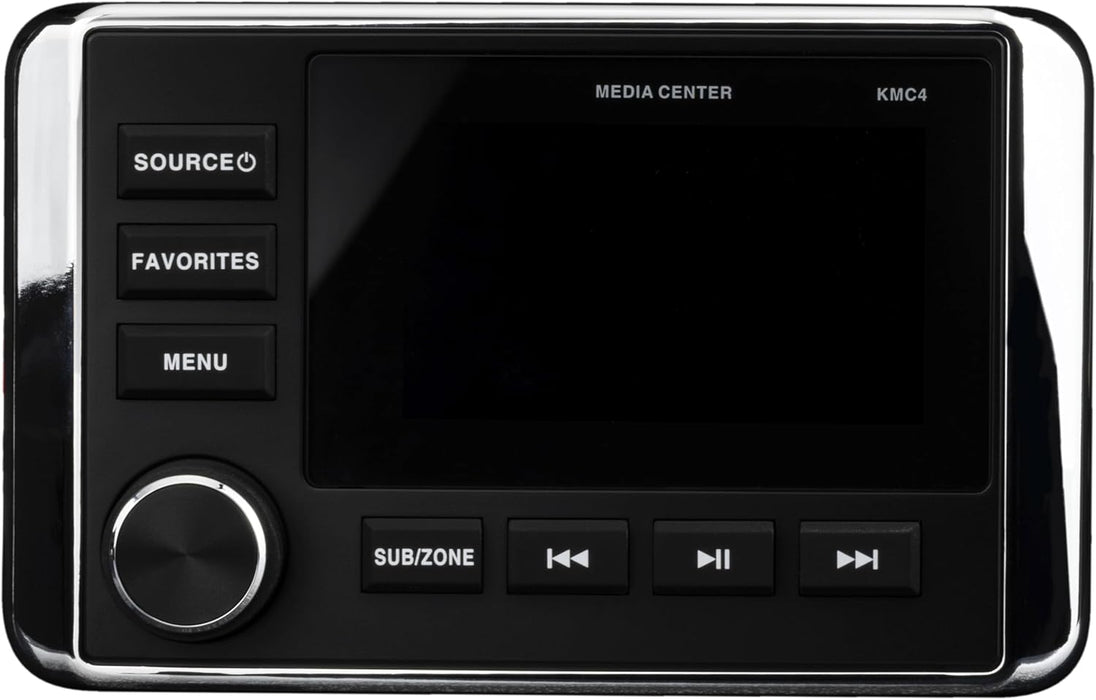 51KMC4 KICKER Marine Dual-Zone Media Center Receiver w/Bluetooth/AM/FM/Weather Band/USB/AUX Input/ IP66 Rated