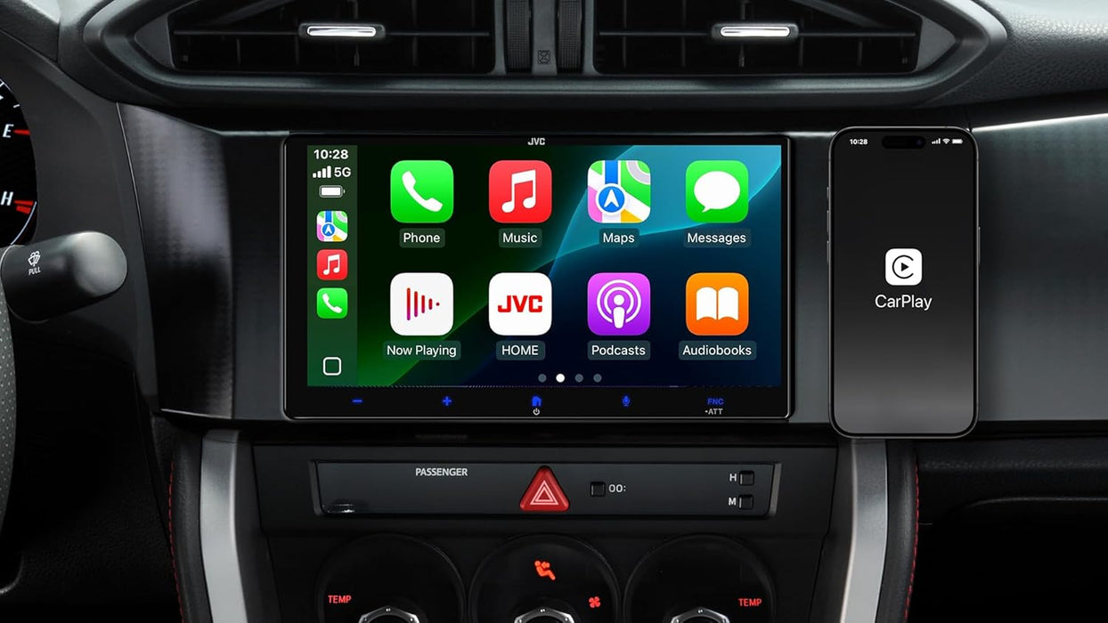 KW-M795BW JVC Digital Multimedia Receiver 6.92” Double-Din Touchscreen Head Unit with Wireless CarPlay and Android Auto, AM/FM, Bluetooth, iDatalink Maestro, SiriusXM Ready, USB Port, Car Radio