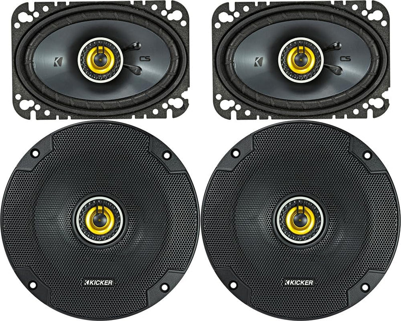 KICKER CS Speaker Bundle 6.5" & 4x6" 2-Way Car Audio Speakers Package | 46CSC654 + 46CSC464