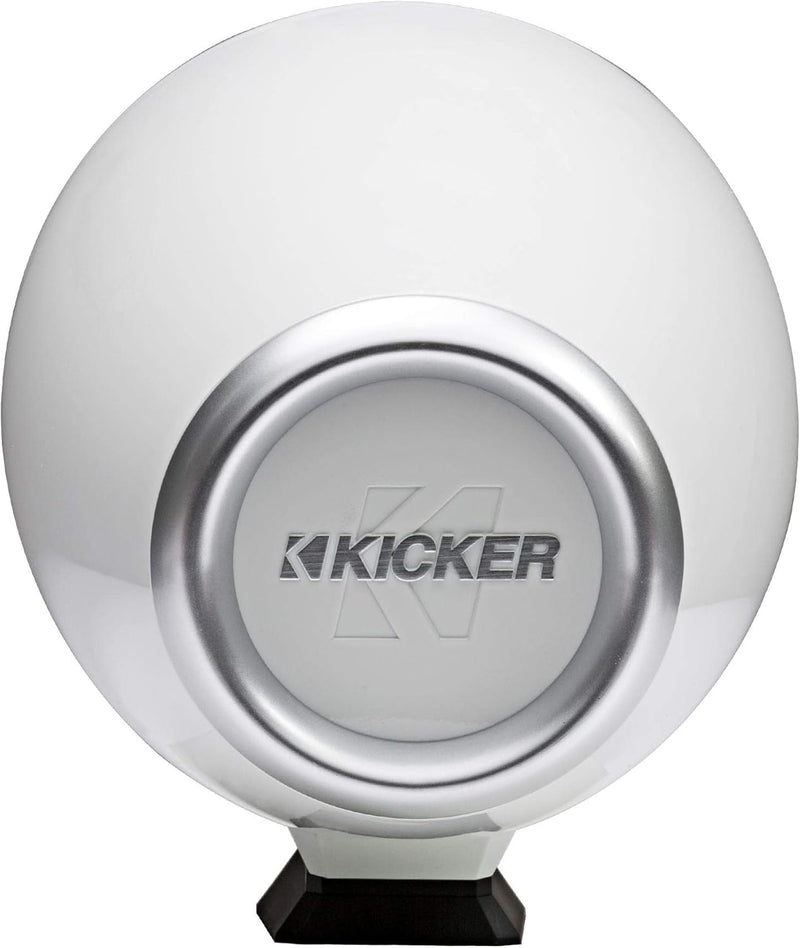 46KMFC8W KICKER KM Series 8" White Marine LED Lighted Coaxial Speakers+Surface Flat Mount Pods 4 Ohm (Pair)