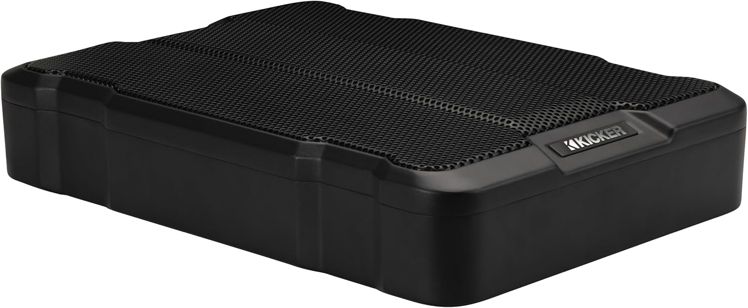 51HS12 KICKER Hideaway Series 12" Powered Subwoofer Compact Enclosure Wiring Harness & Bass Control Knob Included