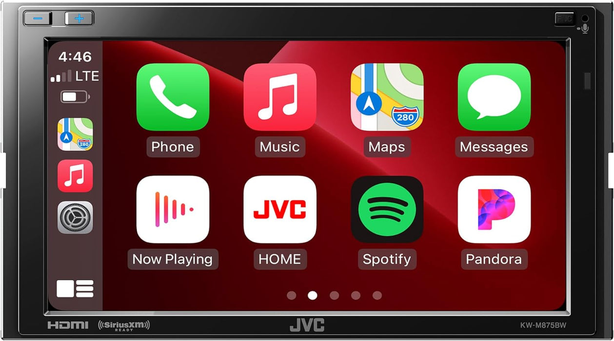 KW-M875BW JVC Hi-Res Audio Digital Multimedia Receiver 6.8” Double-Din Touchscreen Head Unit with Wireless CarPlay and Wireless Android Auto, HDMI, AM/FM, Bluetooth, USB Type C Port, iDatalink Maestro, SiriusXM Ready, Car Radio