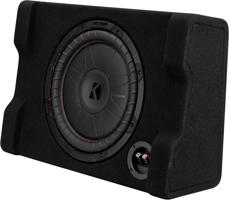 52CVTDF122 KICKER 12" CompVT Subwoofer Single Loaded Down Firing Enclosure 400W RMS 2 Ohm