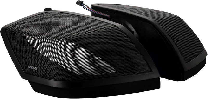 52HDBX14 KICKER Saddlebag Lid Speaker Install Cut-in Kit with RGB LED Lighting for 2014-2023 Harley Davidson Touring Motorcycles