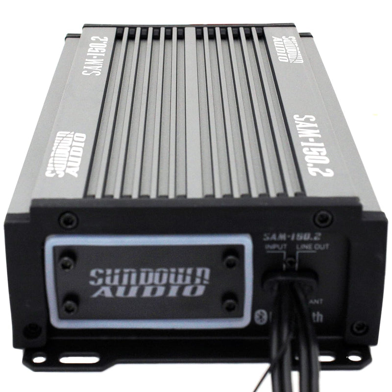 PS-SAMv21502 Sundown Audio Marine Powersports SAMv.2 150.2 Micro 2ch Amplifier Class D 540W RMS 2x270W 2 Ohms 2x150W 4 Ohms Waterproof IP67 Built-In Bluetooth