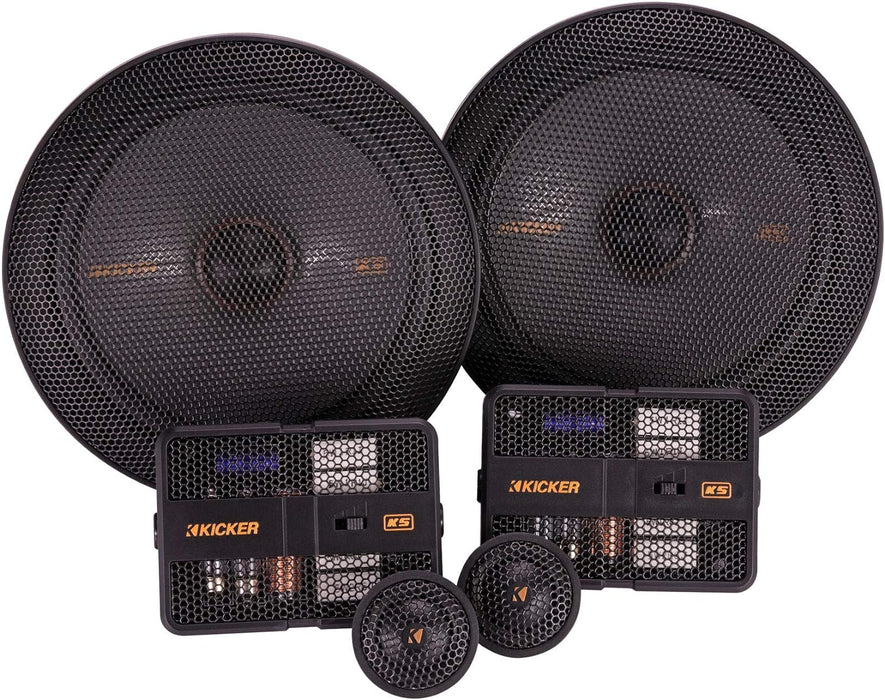 51KSS6704 KICKER KS Series 6.75" 6 3/4  Inch Component Speakers 1" Inch Tweeters 125W RMS Car Audio 4 Ohm (Pair)