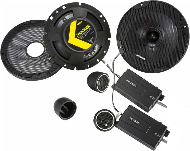 46CSS674 KICKER CS Series 6.75" 6 3/4 Inch Component Speakers 3/4" Inch Tweeters 100W RMS Car Audio 4 Ohm (Pair)