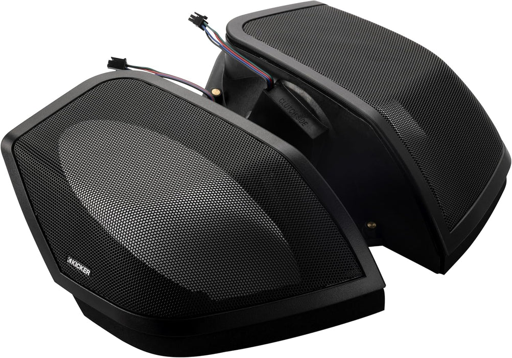 52HDBX14 KICKER Saddlebag Lid Speaker Install Cut-in Kit with RGB LED Lighting for 2014-2023 Harley Davidson Touring Motorcycles