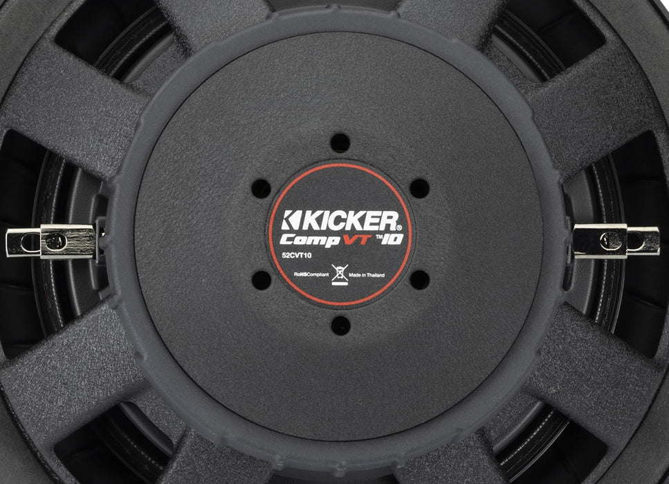 52CVT104 KICKER 10" CompVT CVT Thin Profile Subwoofer Sub 350W RMS 4 Ohm SVC