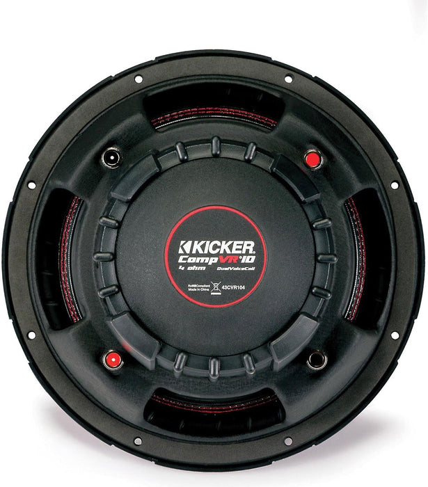 43CVR104 KICKER 10" CompVR Subwoofer Sub 350W RMS 4 Ohm DVC