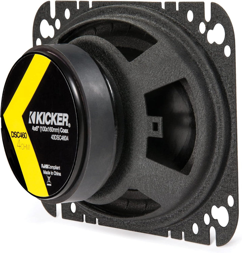 43DSC4604 KICKER DS Series 4x6" Coaxial 2 Way Speakers Factory Upgrade 30W RMS 120W Peak 4 Ohm Car Audio (Pair)