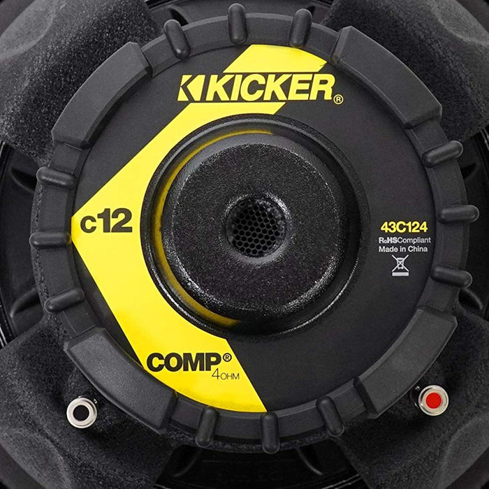 43C124 KICKER 12" Comp Subwoofer Sub 150W RMS 4 Ohm SVC