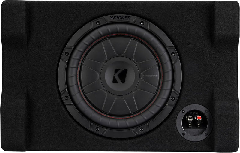 52CVTDF102 KICKER 10" CompVT Subwoofer Single Loaded Down Firing Enclosure 350W RMS 2 Ohm