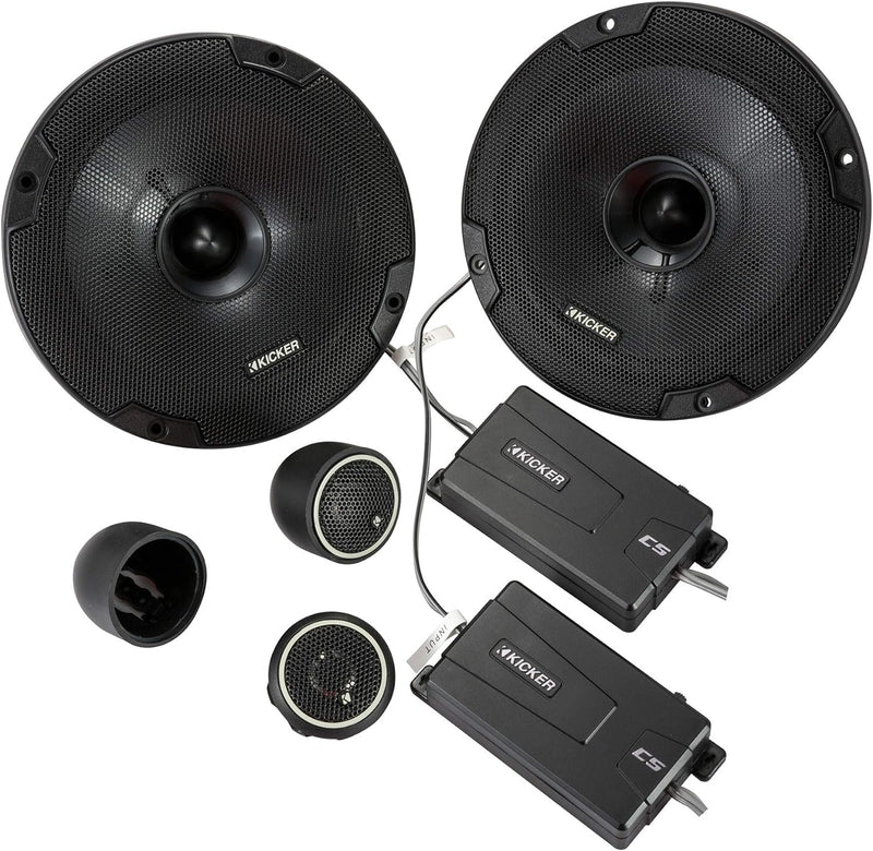 46CSS674 KICKER CS Series 6.75" 6 3/4 Inch Component Speakers 3/4" Inch Tweeters 100W RMS Car Audio 4 Ohm (Pair)