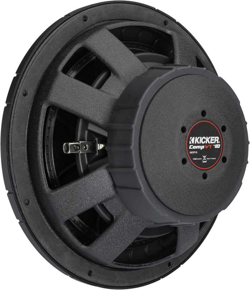 52CVT102 KICKER 10" CompVT CVT Thin Profile Subwoofer Sub 350W RMS 2 Ohm SVC