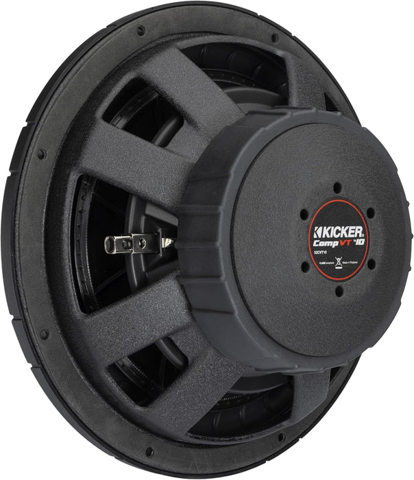 52CVT104 KICKER 10" CompVT CVT Thin Profile Subwoofer Sub 350W RMS 4 Ohm SVC